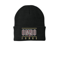 Omro Foxes Knit Hat with Cuff - Black