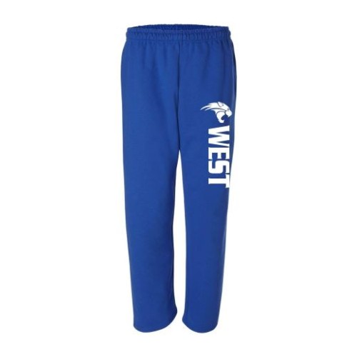 West Gildan Blue Open Bottom Sweatpant