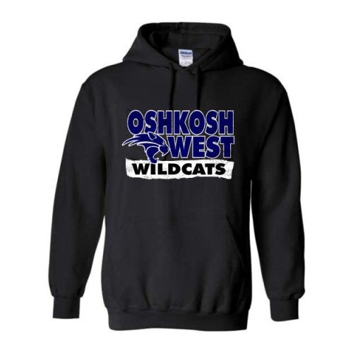 West Wildcats Black Gildan Heavy Blend Hoodie - Graphite Heather
