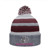 Winnecone Knit Hat with Cuff & Pom-Poms