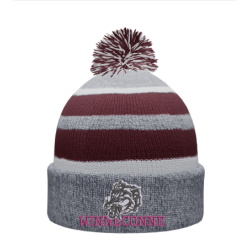 Winnecone Knit Hat with Cuff & Pom-Poms