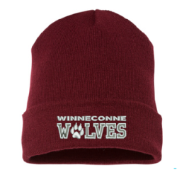Winneconne Wolves Knit Hat with Cuff - Maroon